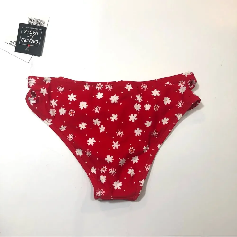 California Waves RED Strappy  Bikini Swim Bottom